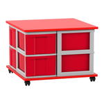 Flexeo® Fahrbares Containersystem mit Ablage, 8 große Boxen