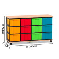 Flexeo® Fahrbares Containersystem mit Ablage, 12 große Boxen – Bild 123