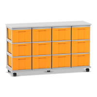 Flexeo® Fahrbares Containersystem mit Ablage, 12 große Boxen