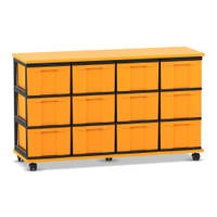 Flexeo® Fahrbares Containersystem mit Ablage, 12 große Boxen