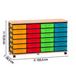 Flexeo® Fahrbares Containersystem mit Ablage, 24 kleine Boxen - 815004 a