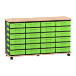 Flexeo® Fahrbares Containersystem mit Ablage, 24 kleine Boxen