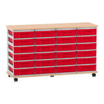 Flexeo® Fahrbares Containersystem mit Ablage, 24 kleine Boxen