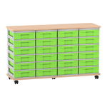 Flexeo® Fahrbares Containersystem mit Ablage, 24 kleine Boxen