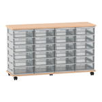 Flexeo® Fahrbares Containersystem mit Ablage, 24 kleine Boxen