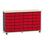 Flexeo® Fahrbares Containersystem mit Ablage, 24 kleine Boxen