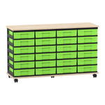 Flexeo® Fahrbares Containersystem mit Ablage, 24 kleine Boxen