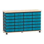 Flexeo® Fahrbares Containersystem mit Ablage, 24 kleine Boxen