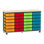 Flexeo® Fahrbares Containersystem mit Ablage, 24 kleine Boxen