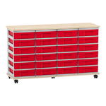 Flexeo® Fahrbares Containersystem mit Ablage, 24 kleine Boxen