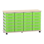 Flexeo® Fahrbares Containersystem mit Ablage, 24 kleine Boxen