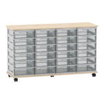 Flexeo® Fahrbares Containersystem mit Ablage, 24 kleine Boxen