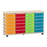 Flexeo® Fahrbares Containersystem mit Ablage, 24 kleine Boxen