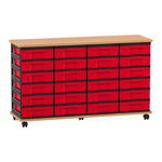Flexeo® Fahrbares Containersystem mit Ablage, 24 kleine Boxen