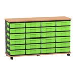 Flexeo® Fahrbares Containersystem mit Ablage, 24 kleine Boxen