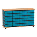 Flexeo® Fahrbares Containersystem mit Ablage, 24 kleine Boxen