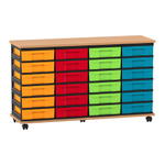 Flexeo® Fahrbares Containersystem mit Ablage, 24 kleine Boxen