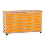 Flexeo® Fahrbares Containersystem mit Ablage, 24 kleine Boxen