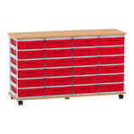 Flexeo® Fahrbares Containersystem mit Ablage, 24 kleine Boxen