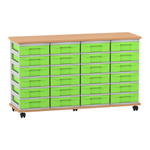 Flexeo® Fahrbares Containersystem mit Ablage, 24 kleine Boxen