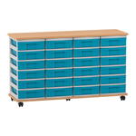 Flexeo® Fahrbares Containersystem mit Ablage, 24 kleine Boxen