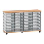 Flexeo® Fahrbares Containersystem mit Ablage, 24 kleine Boxen