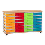 Flexeo® Fahrbares Containersystem mit Ablage, 24 kleine Boxen