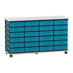 Flexeo® Fahrbares Containersystem mit Ablage, 24 kleine Boxen