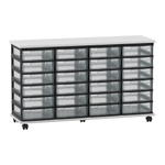 Flexeo® Fahrbares Containersystem mit Ablage, 24 kleine Boxen