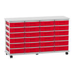 Flexeo® Fahrbares Containersystem mit Ablage, 24 kleine Boxen