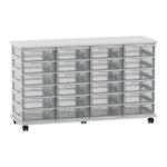 Flexeo® Fahrbares Containersystem mit Ablage, 24 kleine Boxen