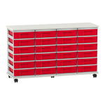 Flexeo® Fahrbares Containersystem mit Ablage, 24 kleine Boxen