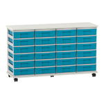 Flexeo® Fahrbares Containersystem mit Ablage, 24 kleine Boxen
