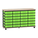 Flexeo® Fahrbares Containersystem mit Ablage, 24 kleine Boxen