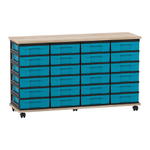 Flexeo® Fahrbares Containersystem mit Ablage, 24 kleine Boxen