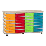 Flexeo® Fahrbares Containersystem mit Ablage, 24 kleine Boxen