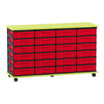 Flexeo® Fahrbares Containersystem mit Ablage, 24 kleine Boxen