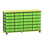 Flexeo® Fahrbares Containersystem mit Ablage, 24 kleine Boxen