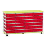 Flexeo® Fahrbares Containersystem mit Ablage, 24 kleine Boxen