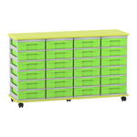 Flexeo® Fahrbares Containersystem mit Ablage, 24 kleine Boxen