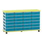 Flexeo® Fahrbares Containersystem mit Ablage, 24 kleine Boxen