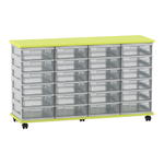 Flexeo® Fahrbares Containersystem mit Ablage, 24 kleine Boxen