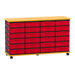 Flexeo® Fahrbares Containersystem mit Ablage, 24 kleine Boxen