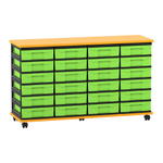 Flexeo® Fahrbares Containersystem mit Ablage, 24 kleine Boxen