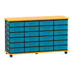 Flexeo® Fahrbares Containersystem mit Ablage, 24 kleine Boxen