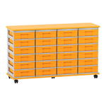 Flexeo® Fahrbares Containersystem mit Ablage, 24 kleine Boxen