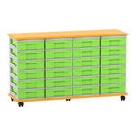 Flexeo® Fahrbares Containersystem mit Ablage, 24 kleine Boxen