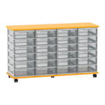 Flexeo® Fahrbares Containersystem mit Ablage, 24 kleine Boxen