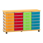 Flexeo® Fahrbares Containersystem mit Ablage, 24 kleine Boxen
