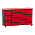 Flexeo® Fahrbares Containersystem mit Ablage, 24 kleine Boxen